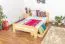 Single bed / guest bed solid pine wood natural A6, incl. slatted frame - Dimensions: 120 x 200 cm