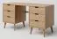 Desk Solid Oak Natural Aurornis 68 | Modern Design | 6 Drawers | 75 x 142 x 55 cm
