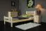 Children's bed / Youth bed solid, natural pine wood A24, includes slatted frame - Dimensions 120 x 200 cm