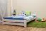 Single bed / guest bed solid pine wood white lacquered A9, incl. slatted frame - dimensions 140 x 200 cm