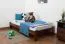Futon bed / solid wood bed solid pine walnut A10, incl. slatted frame - dimensions 90 x 200 cm