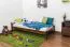 Futon bed / solid wood bed solid pine walnut A14, incl. slatted frame - dimensions 90 x 200 cm
