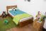 Single bed / guest bed solid oak pine A24, incl. slatted frame - dimensions 90 x 200 cm