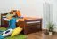 Children's bed / Youth bed "Easy Premium Line" K1/2h incl. trundle bed frame and cover plates, solid beech wood, dark brown - 90 x 200 cm 