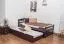 Children's Bed & Youth Bed Easy Premium Line K1/2h | 2nd Berth & 2 Cover Panels | 90 x 200 cm Solid Beech | Chocolate Brown