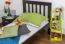 Children's bed / youth bed "Easy Premium Line" K8, solid beech wood, chocolate brown lacquered - mattress base: 90 x 190 cm