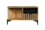 Coffee Table with Drawer Calmuco 04 | Oak Craft Gold & Black | Metal Legs | 51.5 x 90 x 50 cm | 4 Compartments