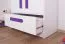 Children's Room - Walter 08 Chest of Drawers, Color: High-Gloss White / Purple - 85 x 80 x 40 cm (H x W x D)