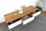 Timaru 22 TV Cabinet, Oiled Wild Oak / White, Partially Solid Wood - Dimensions: 33 x 134 x 40 cm (H x W x D)