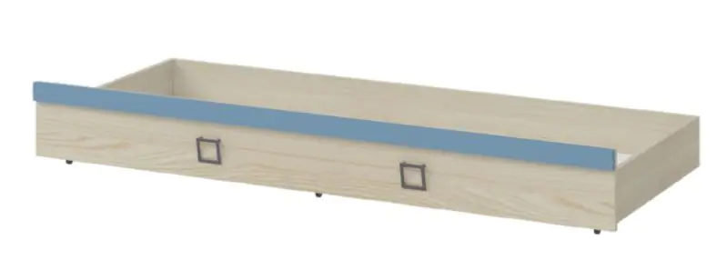 Bed frame for single bed / guest bed, Colour: Ash / Blue - lying surface: 80 x 190 cm (w x l)