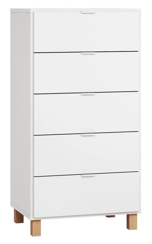 Chest of drawers Invernada 05, Colour: White - Measurements: 122 x 63 x 47 cm (H x W x D)
