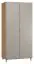 Hinged door cabinet / Wardrobe Nanez 13, Colour: Oak / Grey - Measurements: 195 x 93 x 57 cm (H x W x D)