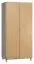 Hinged door cabinet / Wardrobe Nanez 35, Colour: Grey / Oak - Measurements: 195 x 93 x 57 cm (H x W x D)