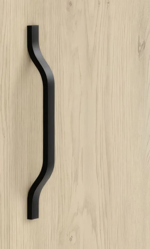 Metal handle for top unit for one-door wardrobe Edegem 05 | Color: Black
