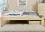 Futon bed / solid wood bed solid pine natural A10, incl. slatted frame - dimensions 140 x 200 cm