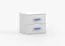 Smolikas 142 Bedside Cabinet | 2 Spacious Drawers | White with Blue Solid Wood Handles | 50 x 55 x 40 cm | Simple Design