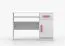 Smolikas 90 Desk | 1.1 Meter Wide | White Finish | Pink Wooden Handles | 1 Door | 1 Drawer | 3 Compartments | 75 x 110 x 50 cm