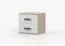 Bedside Cabinet Smolikas 131 | White & Sonoma Oak | 2 Spacious Drawers | Gray Wooden Handles | 50 x 55 x 40 cm | Modern Angular Design