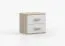 Bedside Cabinet Smolikas 130 | White & Sonoma Oak | 2 Spacious Drawers | Brown Wooden Handles | 50 x 55 x 40 cm | Compact