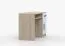Smolikas 75 Desk 1.1 m Wide | Blue Wooden Handles | 1 Drawer | 3 Compartments | White/Oak | 1 Door | 75 x 110 x 50 cm