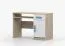 Smolikas 75 Desk 1.1 m Wide | Blue Wooden Handles | 1 Drawer | 3 Compartments | White/Oak | 1 Door | 75 x 110 x 50 cm