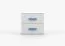 Smolikas 142 Bedside Cabinet | 2 Spacious Drawers | White with Blue Solid Wood Handles | 50 x 55 x 40 cm | Simple Design