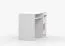 Smolikas 90 Desk | 1.1 Meter Wide | White Finish | Pink Wooden Handles | 1 Door | 1 Drawer | 3 Compartments | 75 x 110 x 50 cm