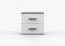 Bedside Cabinet Smolikas 137 | White & Gray | 2 Drawers | 50 x 55 x 40 cm | Purple Wooden Handles | Simple Nightstand