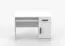 Smolikas 96 Desk | 1.1 Meter Wide | 75 x 110 x 50 cm | 1 Drawer | 3 Compartments | White | 1 Door | Grey Wooden Handles