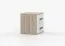 Bedside Cabinet Smolikas 129 | White & Sonoma Oak | 2 Spacious Drawers | Purple Wooden Handles | 50 x 55 x 40 cm