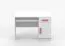 Smolikas 90 Desk | 1.1 Meter Wide | White Finish | Pink Wooden Handles | 1 Door | 1 Drawer | 3 Compartments | 75 x 110 x 50 cm