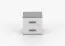 Bedside Cabinet Smolikas 137 | White & Gray | 2 Drawers | 50 x 55 x 40 cm | Purple Wooden Handles | Simple Nightstand