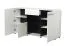 Modern Sideboard / Chest of Drawers Idos 02 | 3 Doors, 1 Drawer, 8 Compartments | White High Gloss / Black | 96.5 x 173 x 41.5 cm