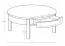 Beige Round Coffee Table | 80 x 80 x 35.5 cm | Beech Wood Legs | Wide Design | Small Storage Drawer