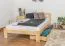 Solid wood single bed / guest bed A5 lying surface 120 x 200 cm, natural pine, incl. slatted frame and headboard, 26 mm frame thickness