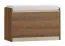 Bench with storage / chest Pasuruan 18, Colour: Walnut / maple, upholstery: white - Measurements: 49 x 80 x 37 cm (H x W x D).