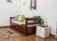 Single bed / functional bed "Easy Premium Line" K1/h/s incl. 2nd berth and 2 cover panels, 90 x 200 cm solid beech wood dark brown