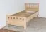 Single bed / Day bed solid, natural beech wood 109, including slats - Measurements 80 x 200 cm