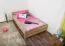 Children's bed / Youth bed solid, natural beech wood 117, incl. slatted frame - Dimensions 120 x 200 cm