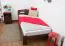 Single bed / guest bed solid pine walnut A5, incl. slatted frame - dimensions 90 x 200 cm