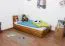 Children's bed / Youth bed A27, solid pine wood, oak finish - 90 x 200 cm