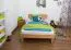 Solid Oak Youth Bed | Futon Style with Headboard | Oiled Finish | 120 x 200 cm Mattress | 25 mm Frame
