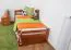 Children’s Bed & Youth Bed "Easy Premium Line" K1/2h | 2nd Pull-Out Bed & 2 Cover Panels | 90 x 200 cm | Solid Beech | Cherry Red Lacquered