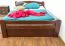 Youth Bed Easy Premium Line K4 | 140 x 200 cm | Solid Beech Wood | Dark Brown | 2 Drawers & Cover Panel