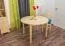 Side Table 003, pine wood, solid, clearly varnished - H75 cm - Ø110 cm 