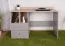 Modern desk with 2 drawers and 2 open compartments, 83 x 120 x 55 cm, oak / gray, teen bedroom desk, black handles, ABS edges
