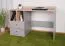 Modern desk with 2 drawers and 2 open compartments, 83 x 120 x 55 cm, oak / gray, teen bedroom desk, black handles, ABS edges