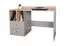 Modern desk with 2 drawers and 2 open compartments, 83 x 120 x 55 cm, oak / gray, teen bedroom desk, black handles, ABS edges