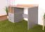 Modern desk with 2 drawers and 2 open compartments, 83 x 120 x 55 cm, oak / gray, teen bedroom desk, black handles, ABS edges