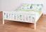 Double bed / guest bed solid pine wood white lacquered A28, incl. slatted frame - dimensions 160 x 200 cm 